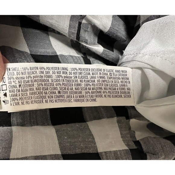 Women’s Forever 21 Small Black White Buffalo Check Plaid Layered Ruffle Dress - Picture 6 of 7